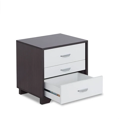 ACME Eloy Nightstand in White & Black