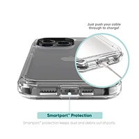 onn. iPhone 15 Pro Rugged Phone Case with Holster and 360˚ Rotating Clip, Antimicrobial, 21 ft. Drop Protection