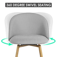 Homy Casa Ensemble de 4 tabourets de bar pivotants, hauteur de comptoir de 26 po avec dossier incurvé ergonomique, rembourrés avec détails cousus pour îlot de cuisine et salle à manger, beige/gris/ble