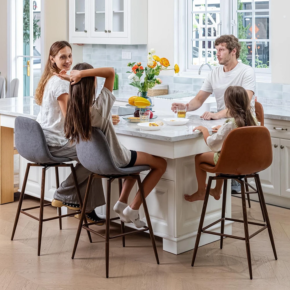 Homycasa Contemporary Set of 2 Barstool Swivel Counter Stools