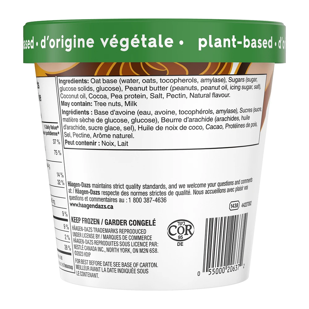 HÄAGEN-DAZS Plant-based Chocolate Peanut Butter Swirl Frozen Dessert, Vegan, E-HAGEN DAZS HD PN PNBT (8X400ML)