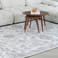 Tapis d'interieur classique Atlas Rug Branch, beige gris, motif floral - Salon, chambre, salle a manger et cuisine