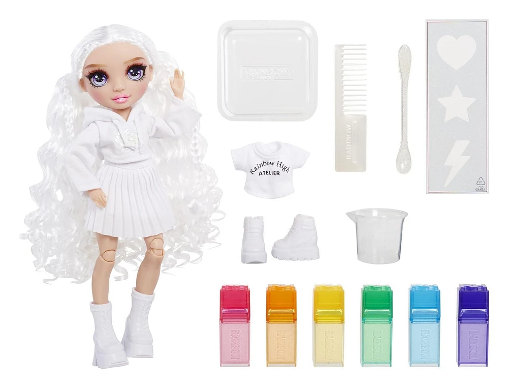 Rainbow High Watercolor & Create Fashion DIY Doll with Washable Watercolors + Tie-Dye Kit - Purple Eyes