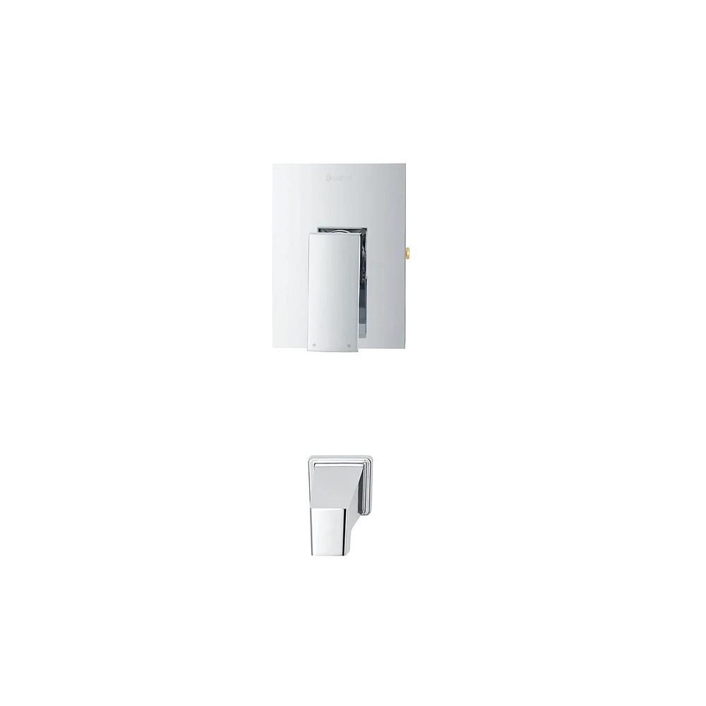 Square Pressure-balanced shower set with spout. PEX connection 1/2-in chrome finish