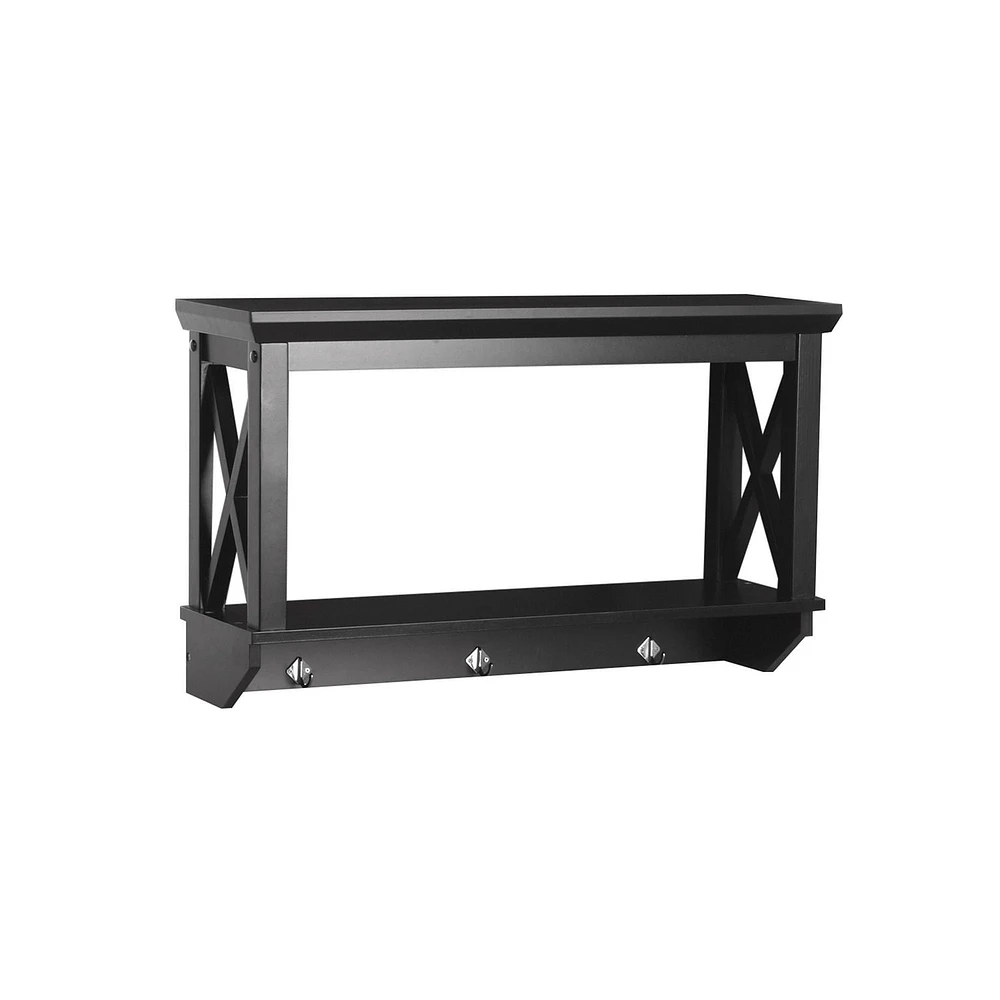 RiverRidge® Home La Crosse 3 Hook Wall Shelf - Black