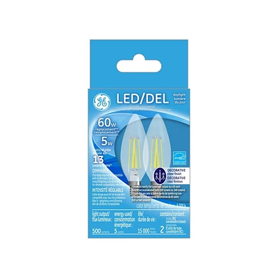 GE 5W DEL BC CANDÉLABRE LUMIÈRE DU JOUR 2P