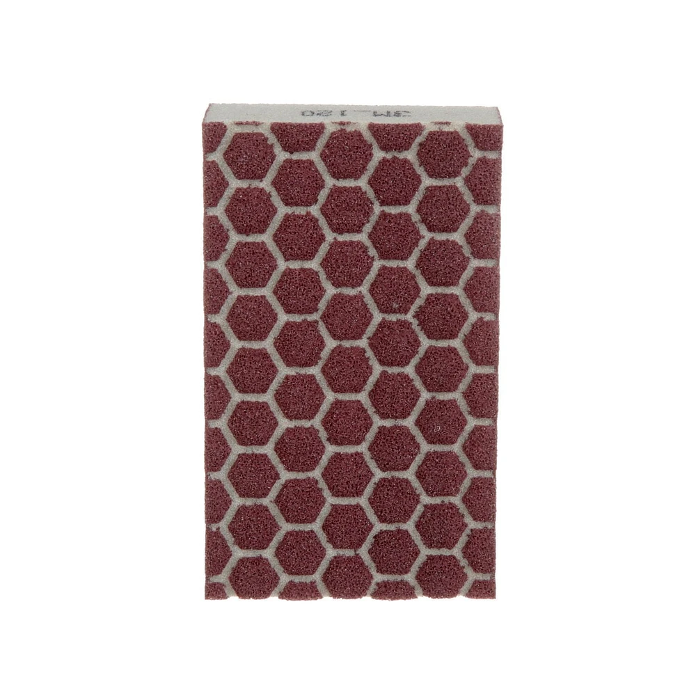 3M™ SandBlaster™ Ultra Flexible Sanding Sponge 20908-120-UFS, Dust Channelling, 120 Grit, 4 1/2 x 2 1/2 x 1 in, 1/Pk
