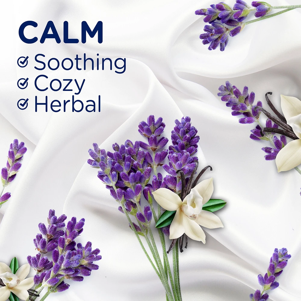 Perles rehausse-parfum pour lessive Downy Calme, perles parfumées pour la lessive, fraîcheur longue durée, parfum Lavande apaisante et gousse de vanille