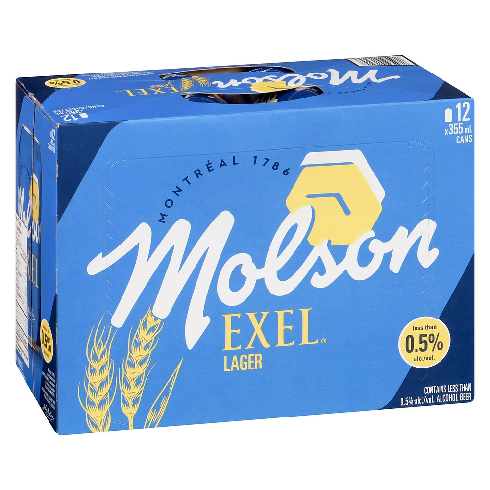 Molson Exel 0.5 % Non Alcohol Beer, Molson Exel Beer 12x355ml