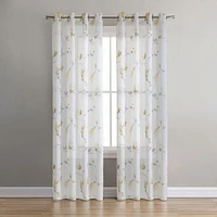 Loft Living Synergy, panneau de rideau à oeillets faux lin diaphane imprimé floral 52" x 63", corail