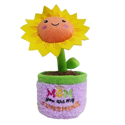 Way To Celebrate Mother's Day Plush Sunflower,9inch Height,for 3 years and up, Plush Flower