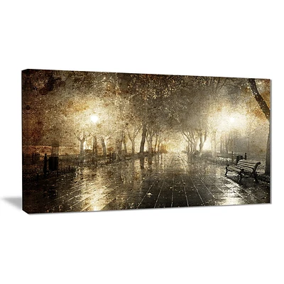 Tableau à toile imprimée Design Art Photographie paysage Allée en nuit avec lumières