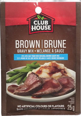 Club House, mélange pour sauce sèche / assaisonnement / marinade, sauce brune, moins de sel 25 g