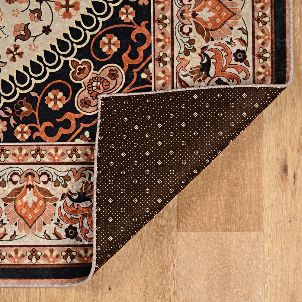 Tapis d'appoint Emerald Aerin noir & ivoire de 3 pi 3 po x 5 pi
