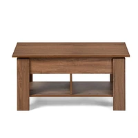Homycasa Table basse de salon avec plateau relevable pour gagner de l'espace, noyer