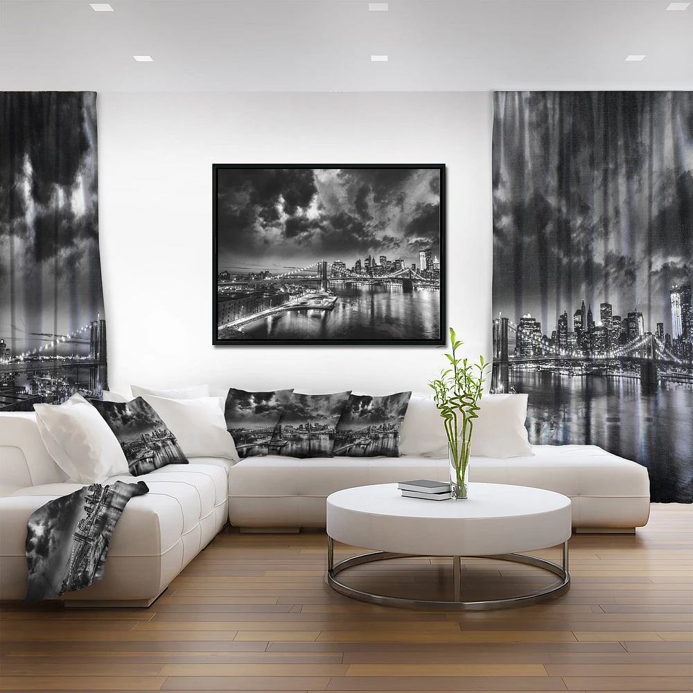 Design Art Amazing Night in New York City Framed Canvas Art Print