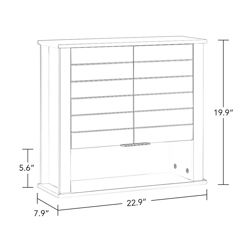RiverRidge® Home Madison Collection 22.88-inch W x 19.88-inch H x 7.88-inch D 2-Door Wall Cabinet in Gray