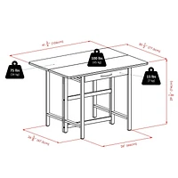 Winsome Taylor 3PC table de feuille de baisse & chaise à dossier échelle