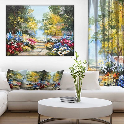 Impression sur toile « Summer Forest With Flowers » Design Art