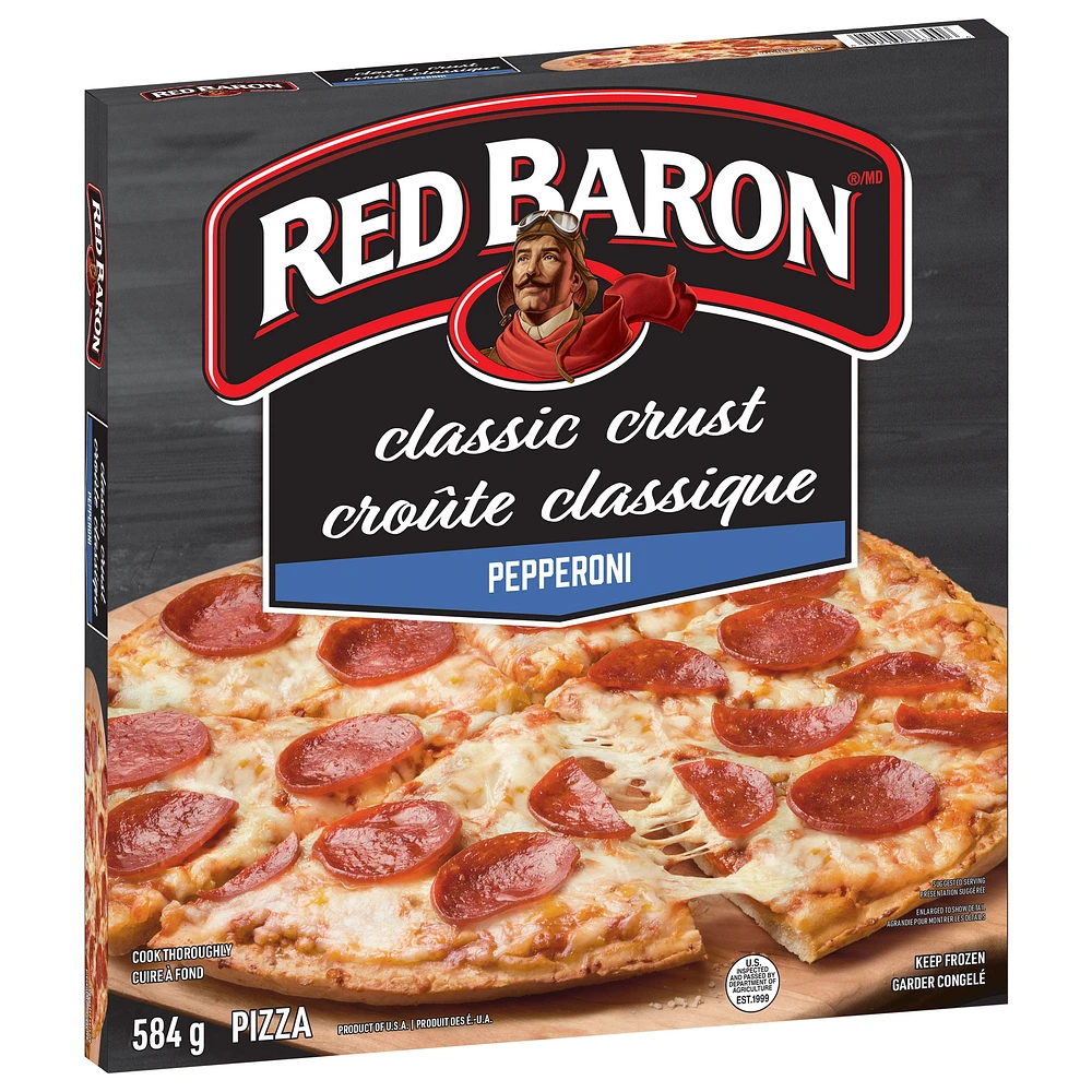 Pizza multiservices au pepperoni à croûte classique Red Baron RED BARON Pizza multiservices au pepperoni à croûte classique surgelée