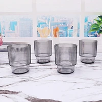 Better Homes and Gardens Ensemble de gobelets Lowball en Tritan côtelé gris