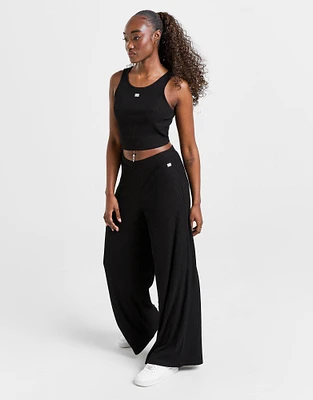 Emporio Armani EA7 Ribbed Crop Top/Wide Leg Joggers Set