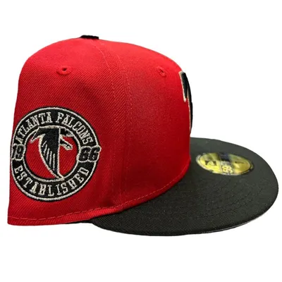 Atlanta Falcons Red Two Tone 1966 Established Side Patch Gray UV New Era 59FIFTY Fitted Hat