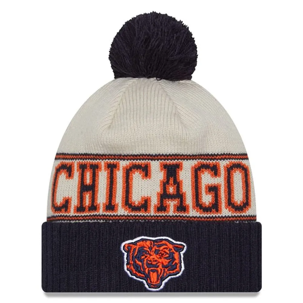 Chicago Bears 2023 NFL Sideline Historic Pom Cuffed Knit Beanie Hat