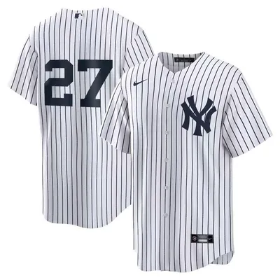 New York Yankees Giancarlo Stanton No Name Nike White Pinstripes Home Player Jersey