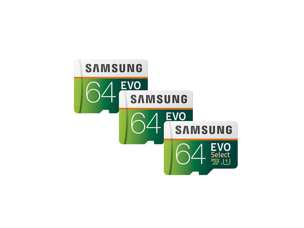 EVO Select microSDXC Memory Card 64GB - 3 Pack Memory & Storage - BNDL-1617367999051 | Samsung US