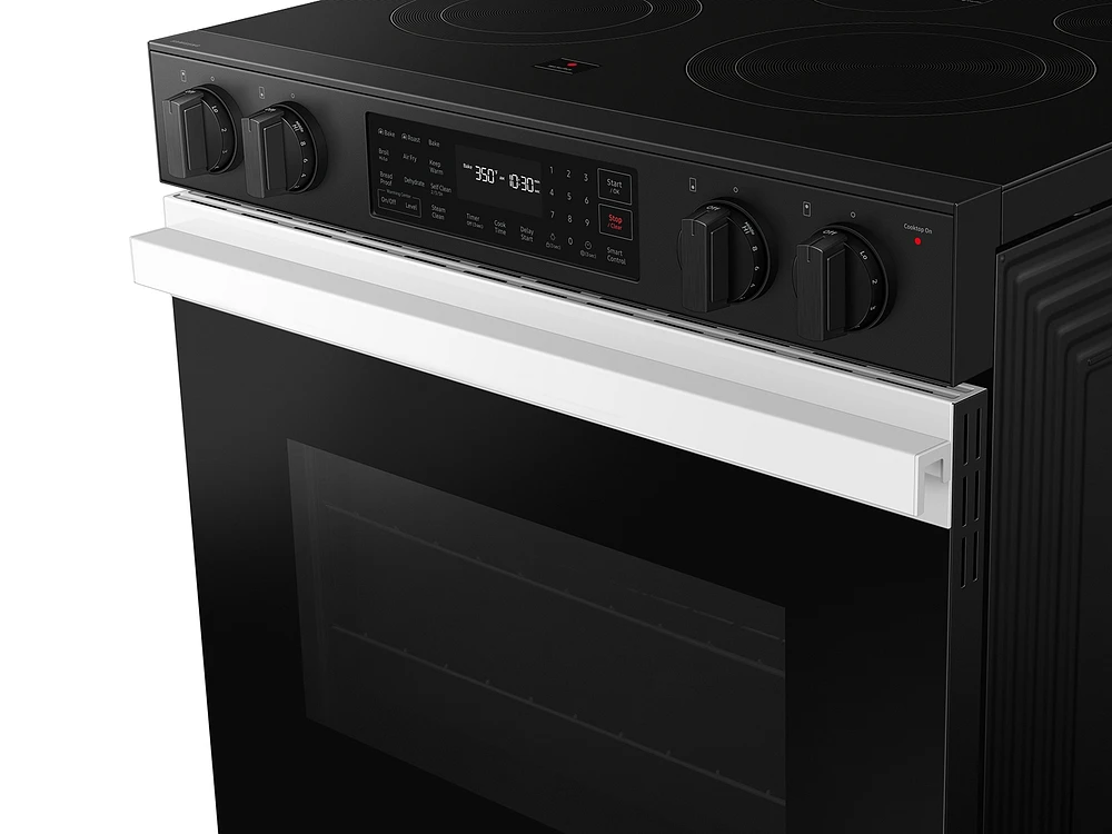 Bespoke Smart Slide-in Electric Range 6.3 cu. ft. in White Glass with Air Fry & Precision Knobs | Samsung US