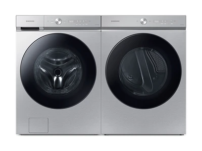 Bespoke Silver Steel Ultra Capacity AI Smart Dial Front Load Washer and Electric Dryer Set | Samsung US