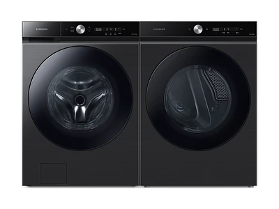 Bespoke Brushed Black Ultra Capacity AI Smart Dial Front Load Washer and Gas Dryer Set | Samsung US