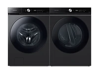 Bespoke Brushed Black Ultra Capacity AI Smart Dial Front Load Washer and Gas Dryer Set | Samsung US