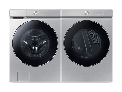 Bespoke Silver Steel Ultra Capacity AI OptiWash Front Load Washer and Electric Dryer Set | Samsung US