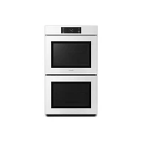 Bespoke 30" White Glass Double Wall Oven with AI Pro Cooking™ Camera | Samsung Business US