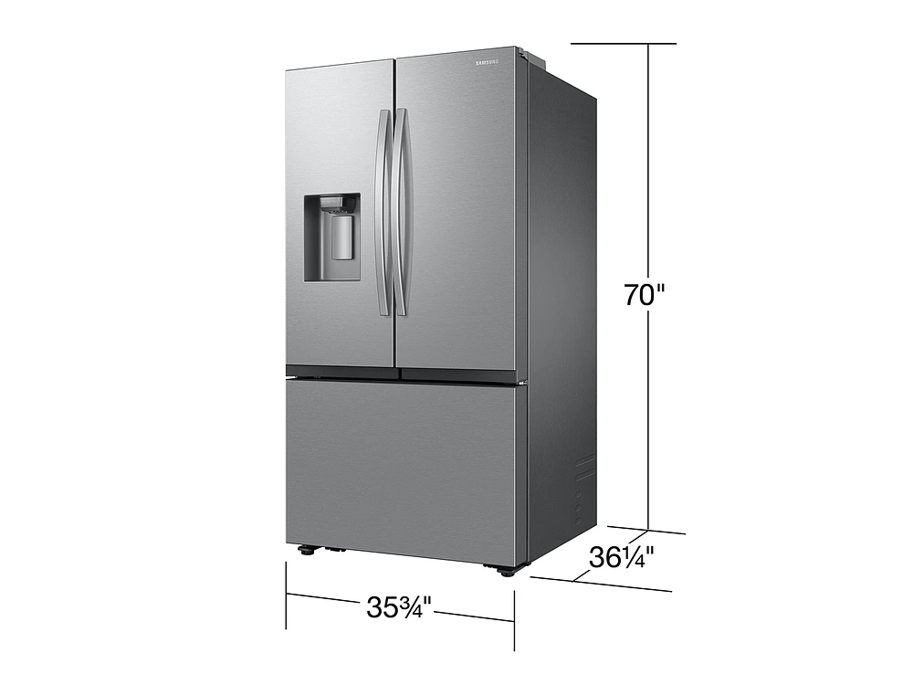 cu. ft. Mega Capacity -Door French Door Refrigerator with Four Types of Ice in Stainless Steel | Samsung US