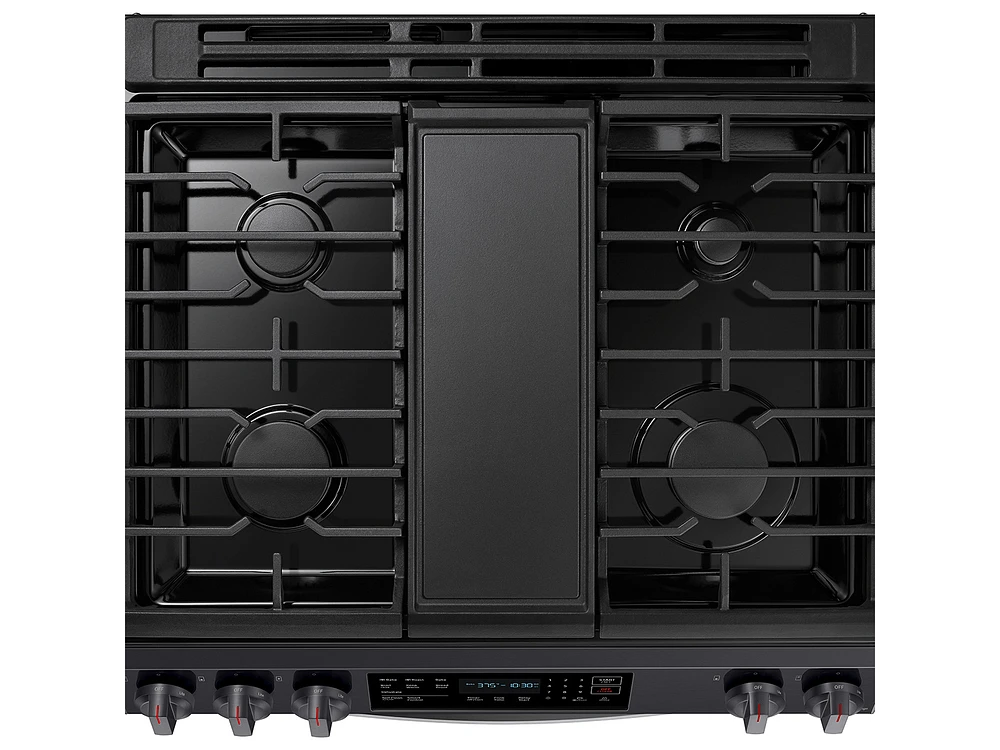 NX60T8311SG/AA | 6.0 cu. ft. Smart Slide-in Gas Range with Convection in Black Stainless Steel | Samsung Business US