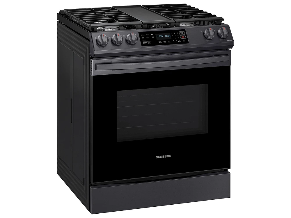 NX60T8311SG/AA | 6.0 cu. ft. Smart Slide-in Gas Range with Convection in Black Stainless Steel | Samsung Business US