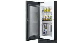 RF29BB89008MAA | Bespoke 4-Door French Door Refrigerator (29 cu. ft.) – with Top Left and Family Hub™ Panel in Charcoal Glass - and Matte Black Steel Middle and Bottom Door Panels) | Samsung Business US