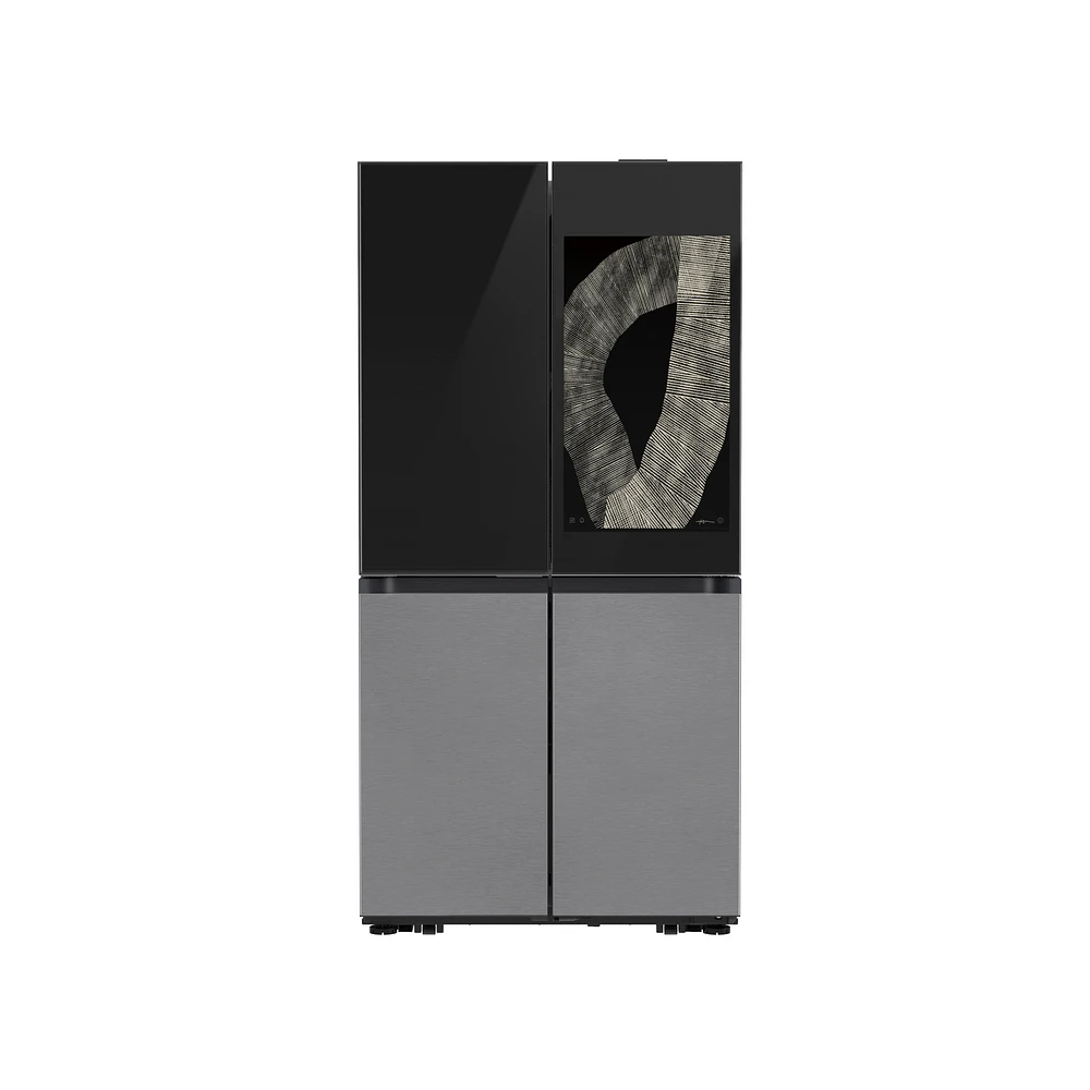 RF23CB9900QKAA | Bespoke Counter Depth 4-Door Flex™  Refrigerator (23 cu. ft.) with Family Hub™ + in Charcoal Glass Top and Stainless Steel Bottom Panels | Samsung Business.