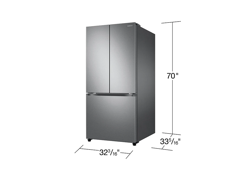 RF25C5551SR/AA | 25 cu. ft. 33" 3-Door French Door Refrigerator with Beverage Center™ in Stainless Steel | Samsung Business US