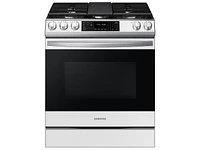 NX60CB831512AA | Bespoke 6.0 cu. ft. Smart Slide-in Gas Range with Air Fry & Convection in White Glass | Samsung Business.