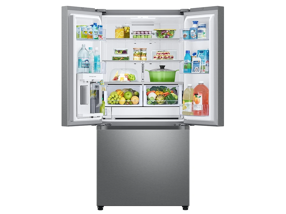 RF25C5551SR/AA | 25 cu. ft. 33" 3-Door French Door Refrigerator with Beverage Center™ in Stainless Steel | Samsung Business US