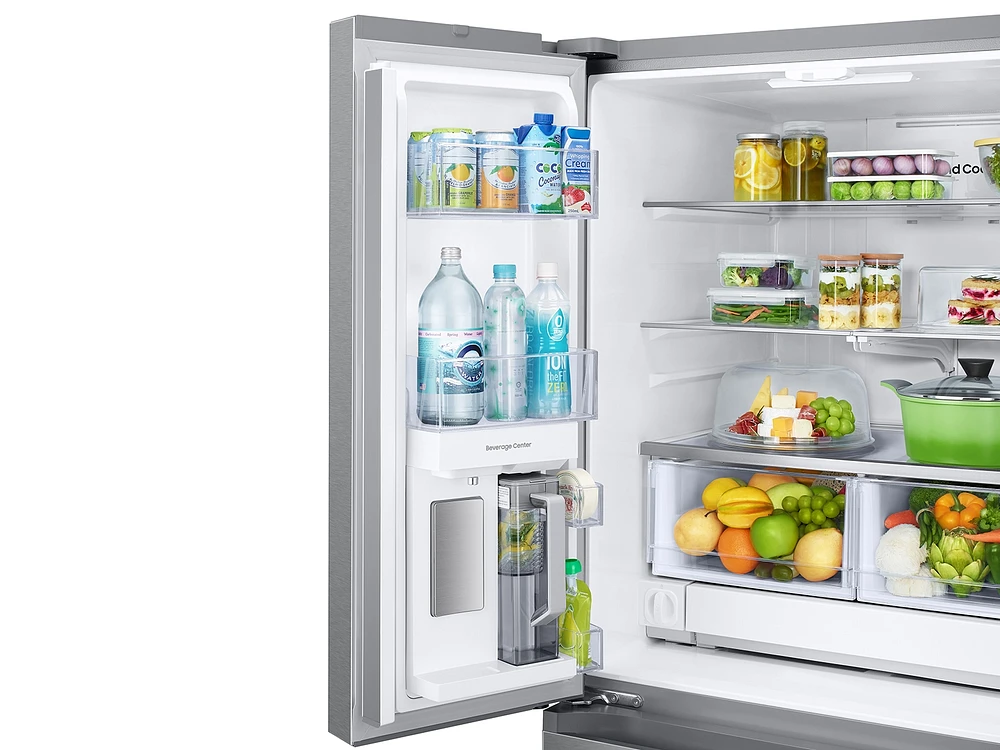 RF25C5551SR/AA | 25 cu. ft. 33" 3-Door French Door Refrigerator with Beverage Center™ in Stainless Steel | Samsung Business US