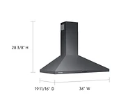 NK36R5000WG/AA | 36" Wall Mount Hood in Black Stainless Steel | Samsung Business US