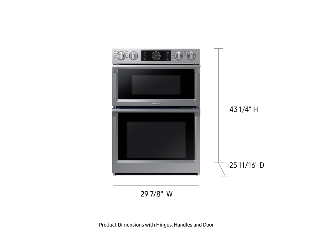 NQ70M7770DS/AA | 30" Smart Microwave Combination Wall Oven with Flex Duo™ in Stainless Steel | Samsung Business US