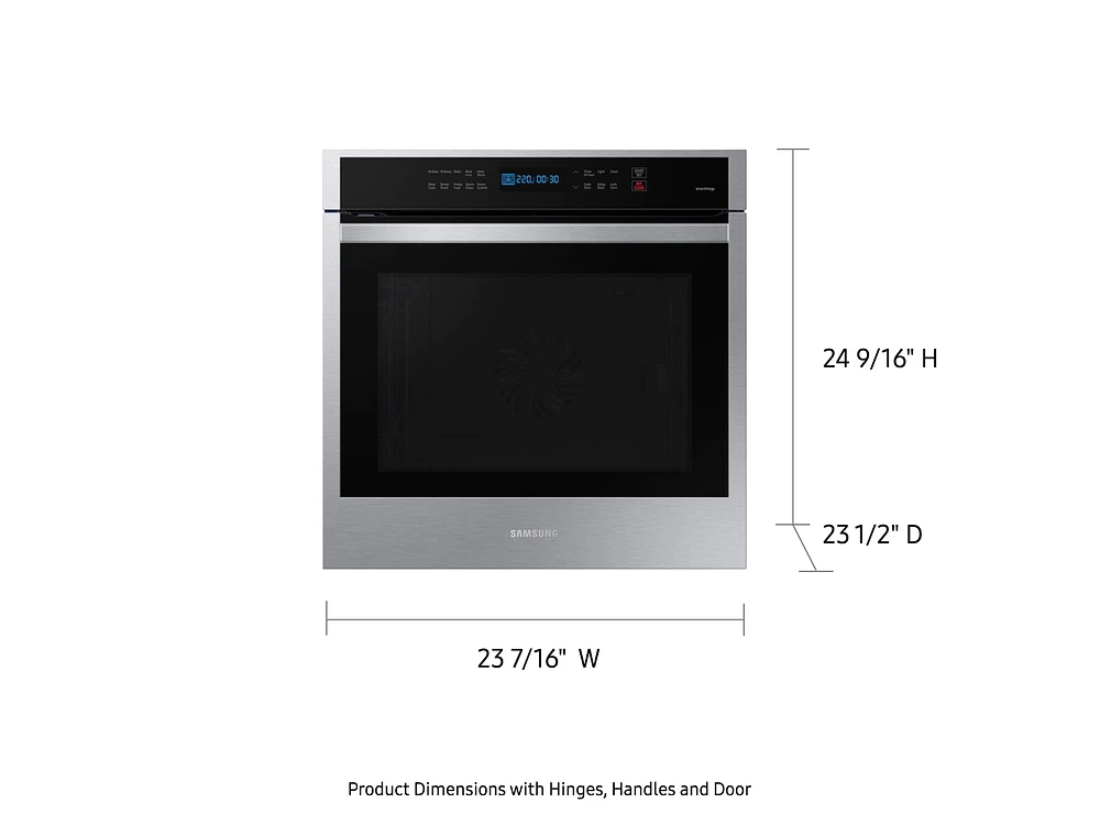 24" 3.1 cu. ft. Single Electric Wall Oven with Convection and Wi-Fi in Stainless Steel Wall Ovens - NV31T4551SS/AA | Samsung US