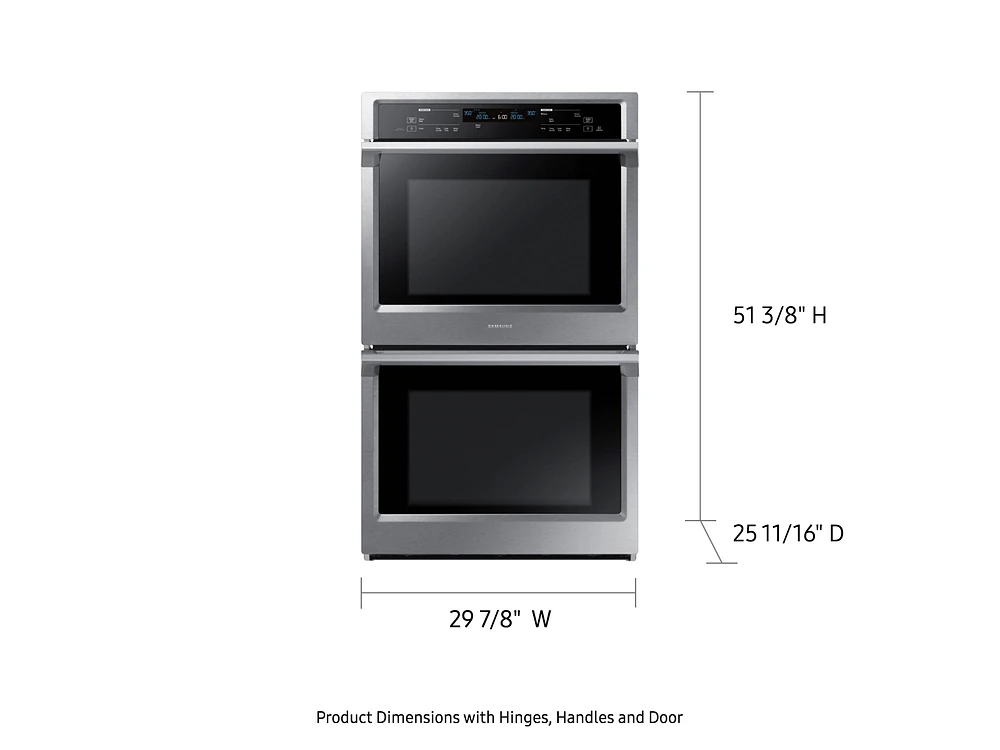 NV51K6650DS/AA | 30" Smart Double Wall Oven with Steam Cook in Stainless Steel | Samsung Business US