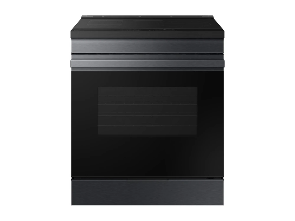 Bespoke Smart Slide-In Induction Range 6.3 cu. ft. in Matte Black Steel with Anti-Scratch Glass Cooktop | Samsung US